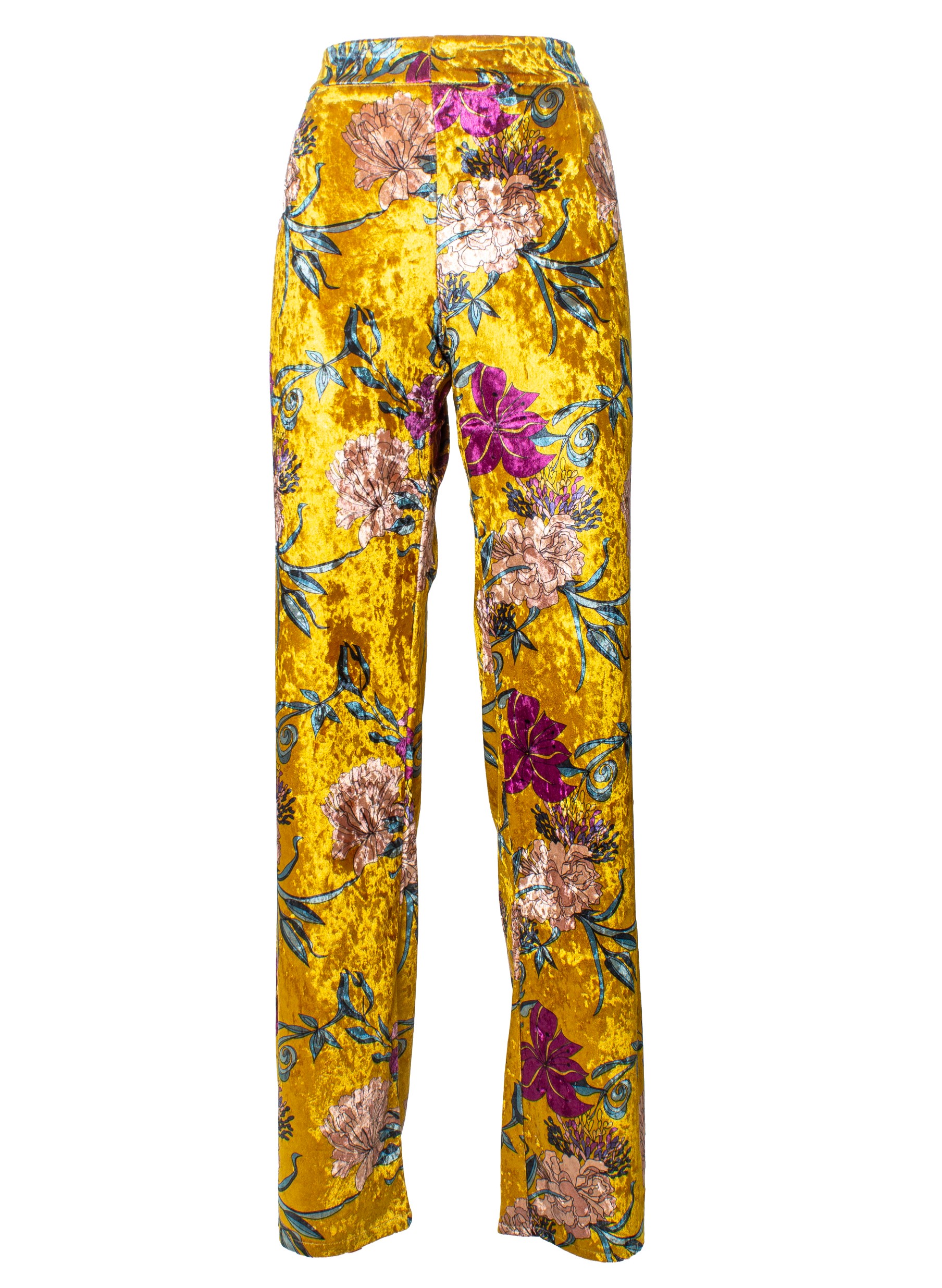 Pantalone velluto - ORO/FUXIA